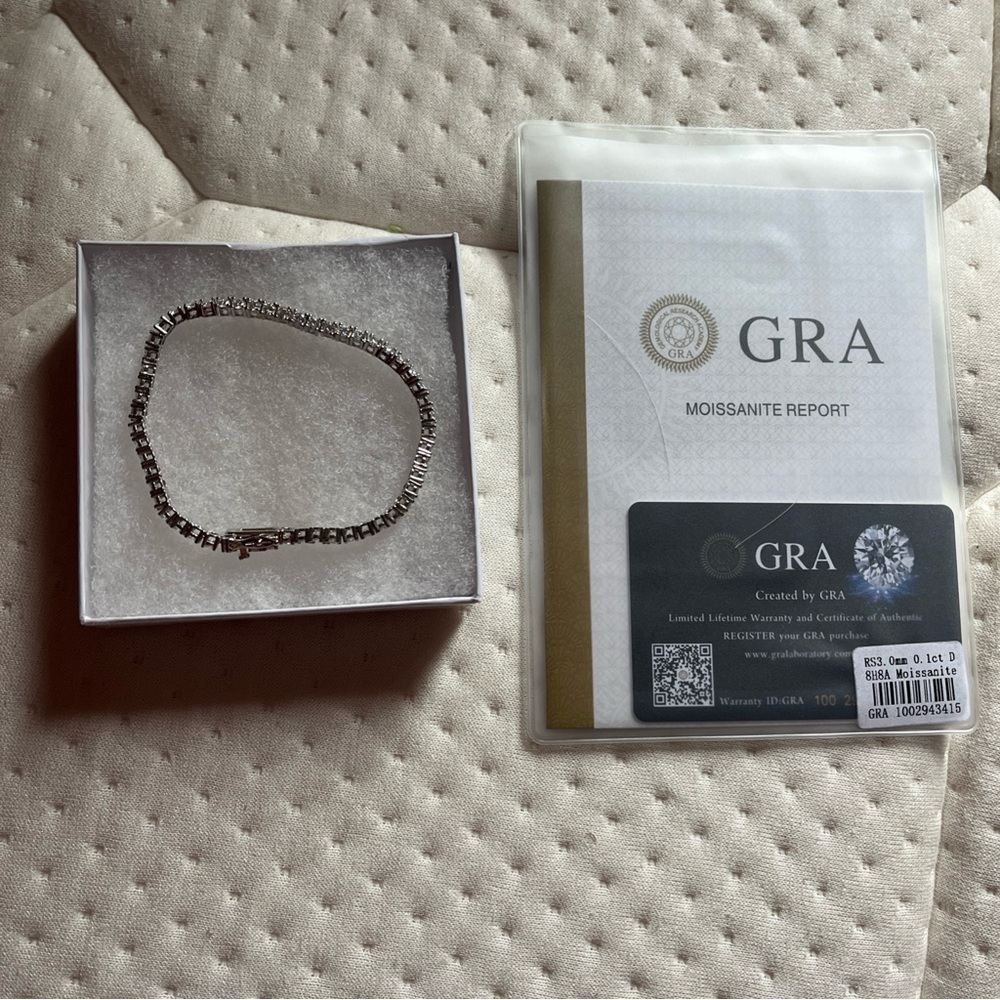 3MM 7.5 inch GRA Moissanite Tennis Bracelet